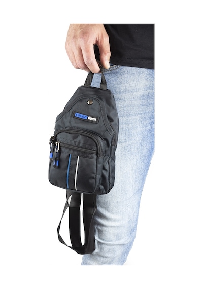İmaks Küçük Boy Çokgözlü Günlük Çapraz Göğüs El Ve Omuz Çantası Unisex Body Bag Siyah 955 Siyah - Mavi