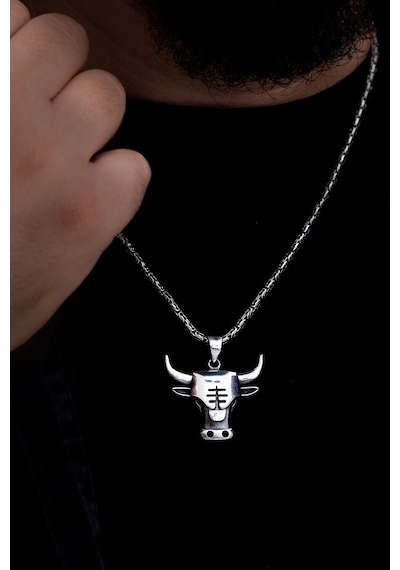 Erkek Gümüş Kolye - Kral Model Chicago Bulls Gümüş Kolye