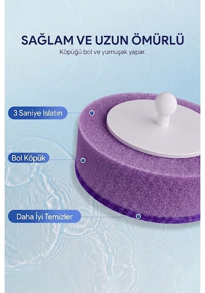 32 Adet 4 Paket Lavanta Premium Deterjanlı Tek Kullanımlık Tuvalet Temizleme Süngeri Duvara Mo