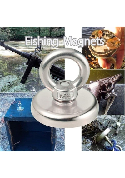 36mm Süper Güçlü Magnet Fishing Neodyum Pot Mıknatıs, Kurtarma Mıknatısı