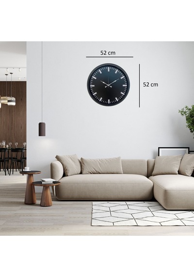 Siyah Sade & Şık 52 Cm Duvar Saati Renkli