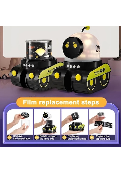 Çocuklar İçin Eğitici Ve Eğlenceli Robot Temalı Projektör Gece Lambası Diğer