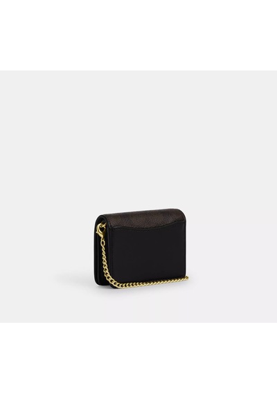Coach Mini Wallet On A Chain Zincir Askılı Kadın Çanta Acı Kahverengi