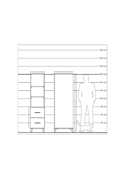 Kronos Dolap 3 Raflı 2 Çekmeceli 44x59x182 Çam-aytaşı Çam