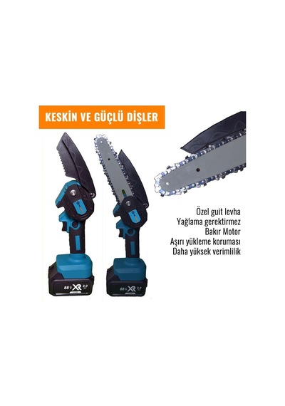 Prohummer Ph099 Professional Şarjlı Dal Budama Testeresi Mavi