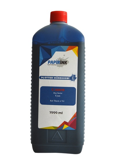 Papirink Canon Uyumlu Plotter Mürekkebi 1000 gr Dye Cyan