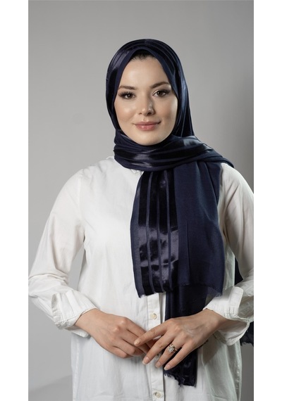 Hürrem Bone Lacivert Şerit Çizgili Şal Viskon Kumaş Bursa Dolama 202109 02 Lacivert