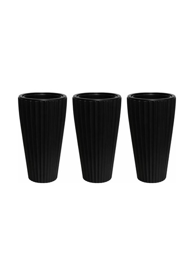 So-lvt2 Lilyum Vazo Saksı Takımı İç Kovalı 3 Adet 90 Litre No:2 Siyah