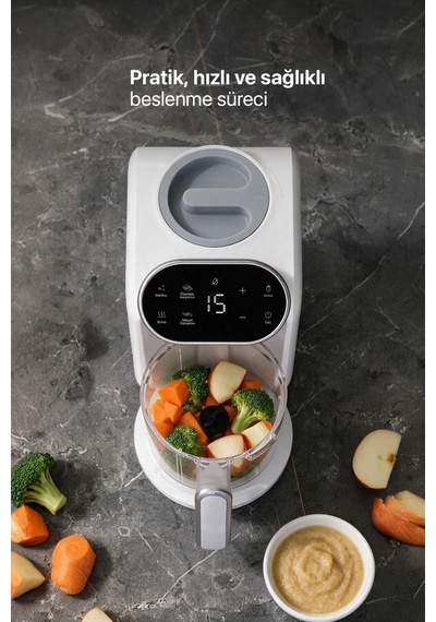 Xenon Smart 5'i 1 Arada Bebek Mama Robotu Buharlı Pişirici, Blender Ve Mama Hazırlama Makinesi X1010 Beyaz