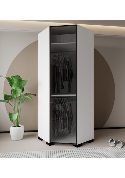 Floransa Alüminyum Cam Kapak Köşe Modül Beyaz-antrasit Gardırop Antrasit - Beyaz Floransa Alüminyum Cam Kapak Köşe Modül Beyaz-antrasit Gardırop Antrasit - Beyaz