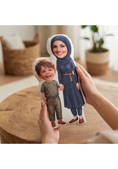 Bk Gift Kişiye Özel Anne&çocuk Tasarımlı Bebek Yastık -2, Anneler Günü Anneye Çok Renkli