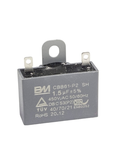 Cbb61-p2 1.5uf 450v Kablolu Kutulu Daimi Kondansatör