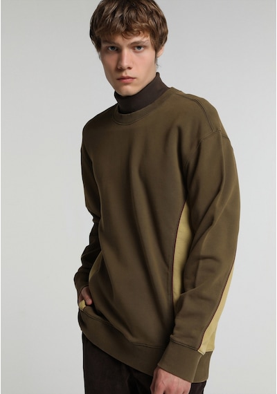 Colin's Colins Relaxed Fit Yuvarlak Yaka Düz Erkek Yeşil Sweatshirt Cl1082362 Q1.v1 Kha Haki