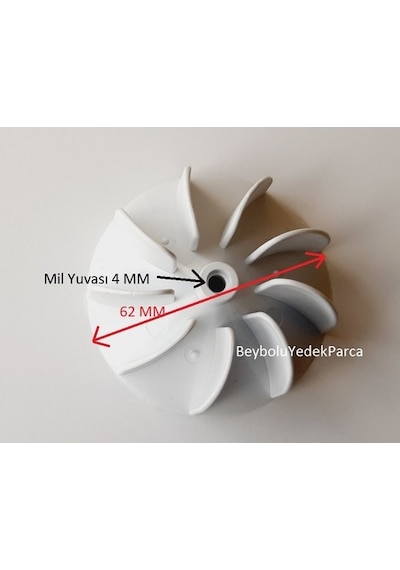 Powerstar Pervane Saç Kurutma Pervanesi 9 Kanat Çap 62 Mm Mil