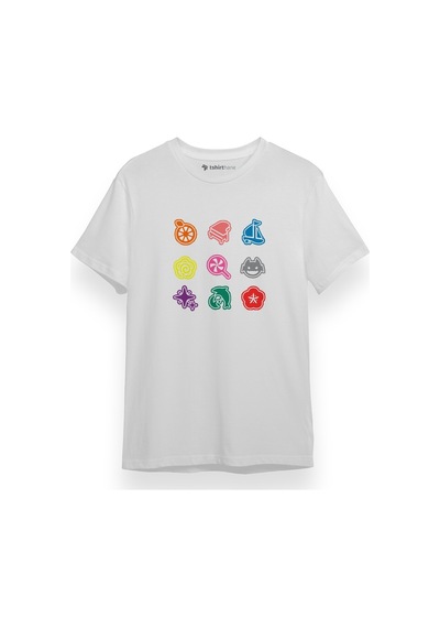 Love Live Anime Aqours Amblems Beyaz Kısa Kol Erkek Tshirt 001