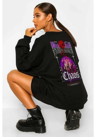 Startmore Chaotic Oversize Siyah Sweatshirt Tarzsokak140 Siyah