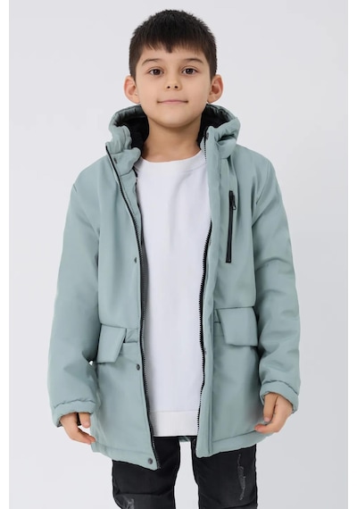 Spor Erkek Çocuk Kürklü Su Ve Rüzgar Geçirmez Kapüşonlu 3 Cep Kışlık Mont & Kaban & Parka-214 Taş