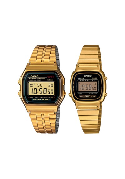 Casio A159wgea-1df-la670wga-1df Retro Çift Kol Saati Kadın-erkek Metalik