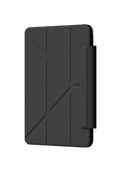 Apple Uyumlu iPad  Pro 11 2024 Amazingthing Minimal Mag Katlanabilir Standlı Kalem Bölmeli Kılıf Siyah Kapaklı Kılıf