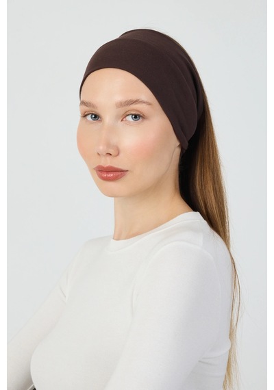 Kadın Çok Fonksiyonlu Koruyucu Pamuklu Esnek Terletmez Bandana Boyunluk Maske - Koyu Kahverengi