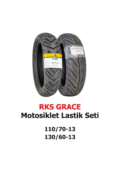 Rks Grace Motosiklet Lastiği 130/60-13 Tl Ve 110/70-13 Tl Set