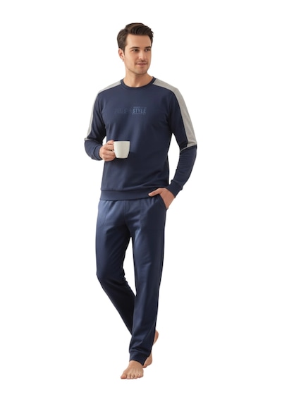 Over Sleep By Poleren Over Sleep 2426 Erkek Kışlık Likralı Süprem Pijama Takımı Lacivert Over Sleep By Poleren Over Sleep 2426 Erkek Kışlık Likralı Süprem Pijama Takımı Lacivert