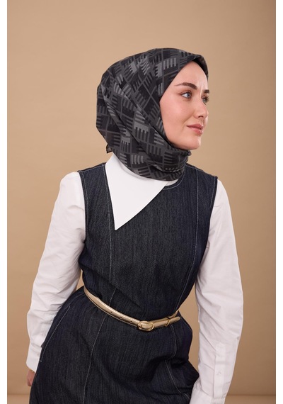 Silk Home Yaz Esintisi Eşarp 150001-15 Siyah, Füme, Gri
