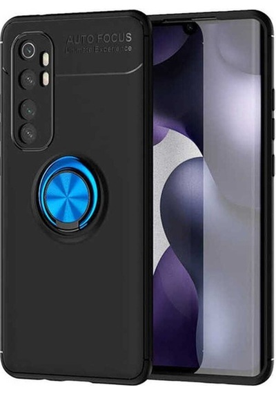 Xiaomi Mi Note 10 Lite Kılıf Zore Ravel Silikon Kapak Siyah-Mavi