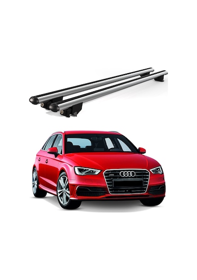 Kanca Audi A3 Sportback 2013 Ve Sonrası Uyumlu Gri Kilitli Ara Atkı 120cm Port Bagaj Tavan Barı