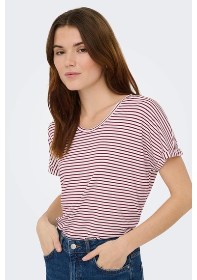 Jdy Jdysıssy Kadın Basic T-shirt Kısa Kollu O-neck T-shirt Bordo