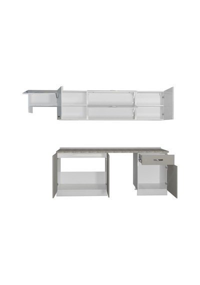 Decoraktiv Elite 280y Mdf Hazır Mutfak Dolabı - Tezgah Dahil - Kumtaşı - Beyaz Bej
