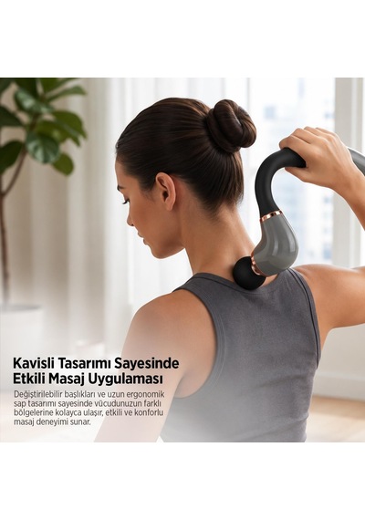 Polosmart Psc107 Masaj Tabancası 20w 6 Hız 3 Mod 1500mah Dijital Ekran 4 Başlıklı Type-c Şarjlı