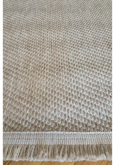Leiva Home Lara 03 Bej Sisal İskandinav Modern Kaymaz Taban Yumuşak Özel Ölçü Salon Koridor Halısı 0160a-krem/gri