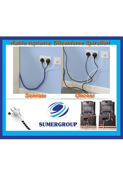 Sumergroup Kablo Düzenleyici Koruyucu Spiral Rulo 25Mm Siyah 50M