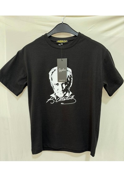 Atatürk Baskılı Çocuk Tshirt Siyah