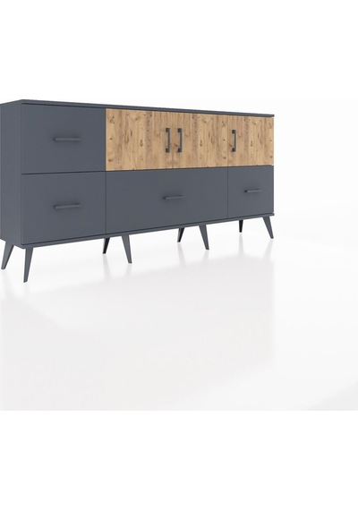 Arges Konsol 4 Raflı 4 Çekmeceli 3 Kapaklı 176x30x83 Antrasit-çam/antrasit Çam/antrasit Arges Konsol 4 Raflı 4 Çekmeceli 3 Kapaklı 176x30x83 Antrasit-çam/antrasit Çam/antrasit