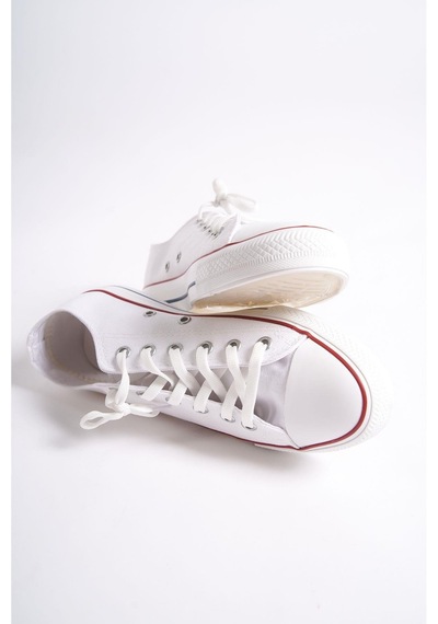 Mubiano Mbcvs200b Düz Taban Bağcıklı Erkek Beyaz Bez Spor Ayakkabı & Sneaker Beyaz