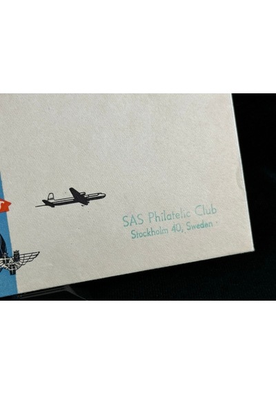 1954 Amerika'dan İskandinavya'ya İlk Uçuş İlk Gün Zarf Fdc Varış Damgalı Uçak Postası Airmail  Teşhir Ürün