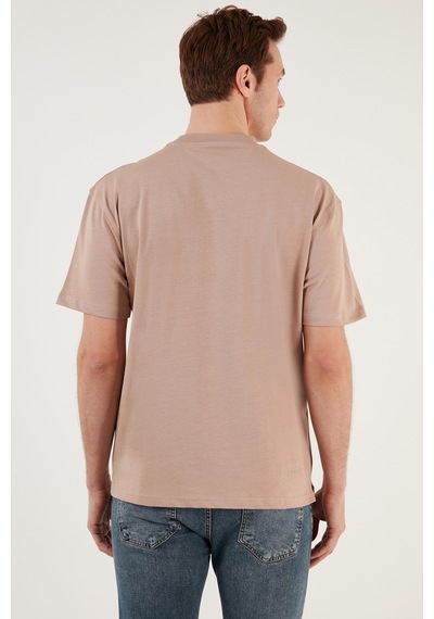 Buratti Pamuklu Relaxed Fit Sıfır Yaka Erkek T Shirt 5905446 Kum