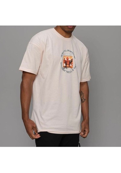 Flood Of Style Erkek Bej Common Baskılı Oversize Bisiklet Yaka Tshirt