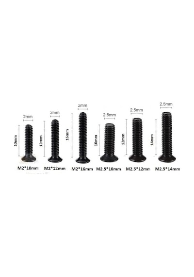 60 Adet 10 12 14 16 MM Laptop Vidası Kilitli Poşetli