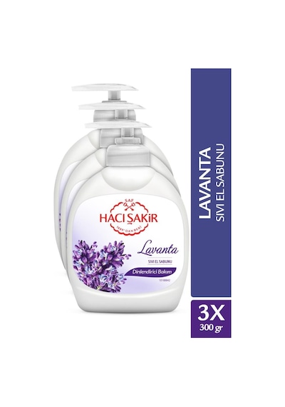 Hacı Şakir Lavanta Dinlendirici Bakım Sıvı El Sabunu 3 x 300 ML