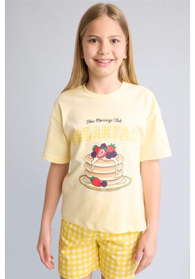 Defacto Regular Fıt 2li Sarı Pijama Takımı Kız Çocuk H5508a826smyl155 Sarı-yl155
