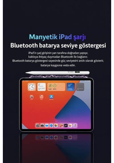 Tablet Kalemi Hassas Dokunmatik Çizim Ve Yazım Kalemi 4 Yedek Uçlu P03 Beyaz