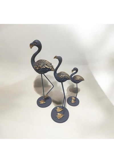 Metal Ayaklı 3 Lü Flamingo Gri