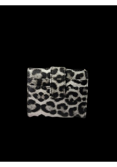 Bonita Leopar Desenli Kadın Mini Cüzdan-fermuarlı Bozuk Para Bölmeli,kartlık Ve Cüzdan Siyah