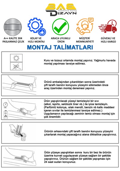 Renault Clio 5 Krom Kapı Eşik Koruması 2019 Ve Üzeri 4 Parça