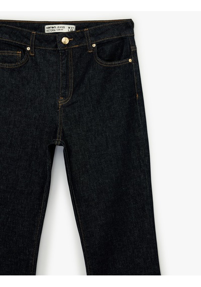 Koton Normal Bel Dar Kesim İspanyol Paça Jean Pantolon - Flare Jeans Koyu İndigo 6sal40108md Indigo Koton Normal Bel Dar Kesim İspanyol Paça Jean Pantolon - Flare Jeans Koyu İndigo 6sal40108md Indigo