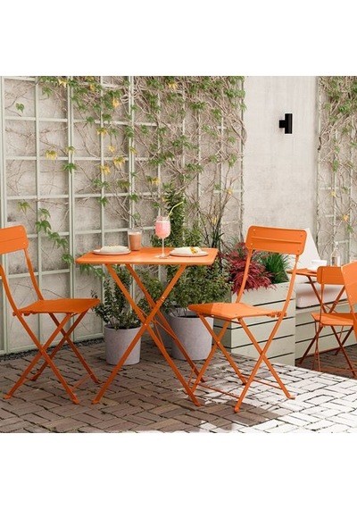 Ikea Sundsö Katlanabilir Masa, Parlak Turuncu, 65x65 Cm