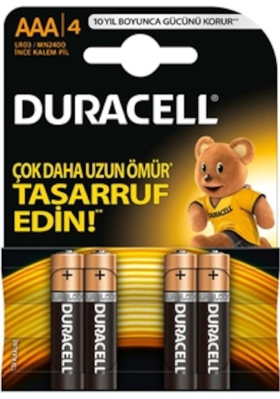 Duracel Kalem Pil İnce Aaa 4 Lü